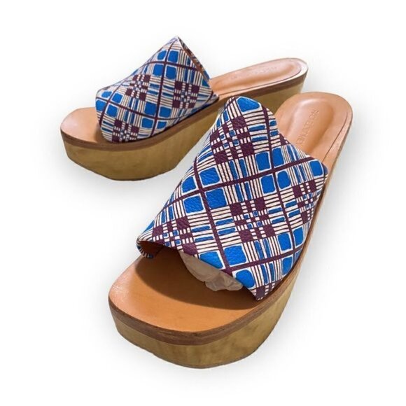 New in Box, Rachel Comey Jibe Clog in Blue multi print leather,  Size 10 - Picture 2 of 14